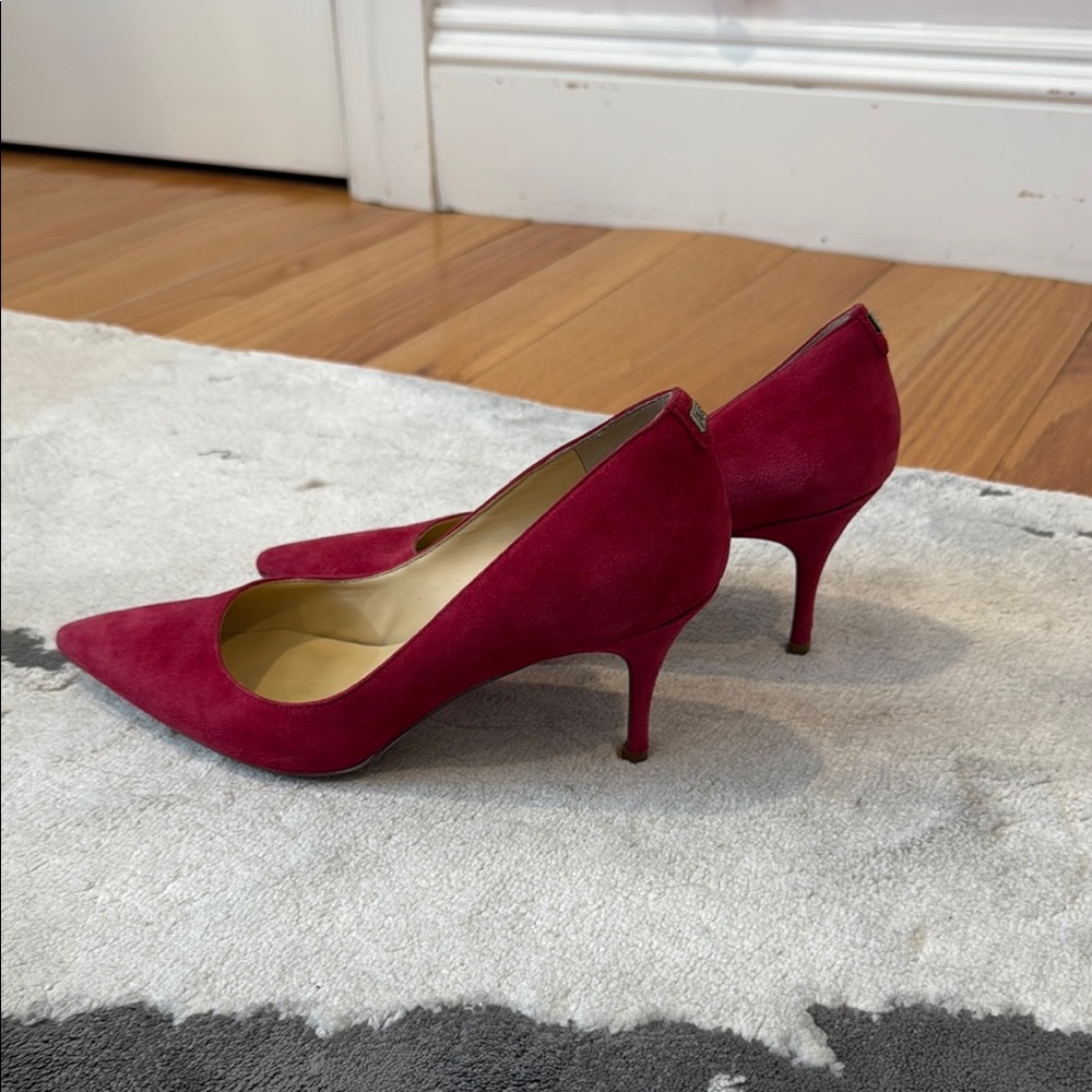 Elegant Red Suede Women's Heels